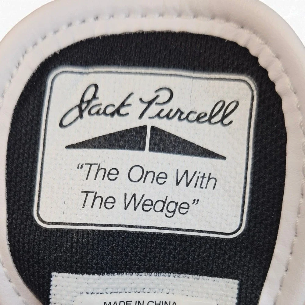 Converse Jack Purcell White Leather Sneakers Women 4.5 Lace Up Low Top Wedge